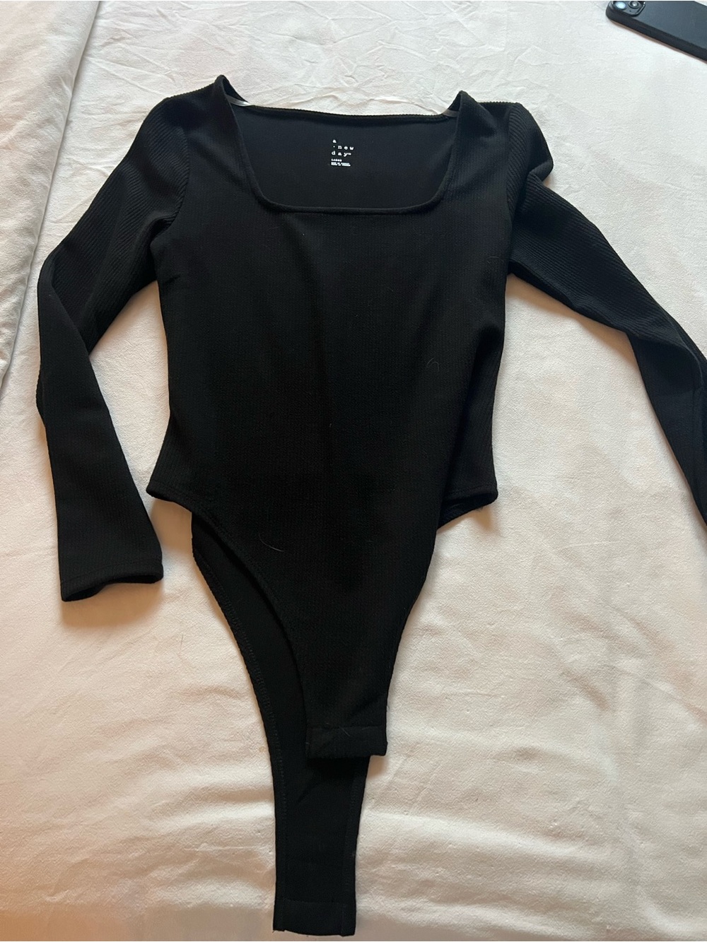 Target Black Long-Sleeve Ribbed One-Piece Bodysuit